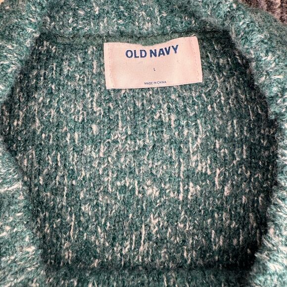 Old Navy Oversized Cozy Crew-Neck Sweater in Blue Marl - Picture 4 of 5
